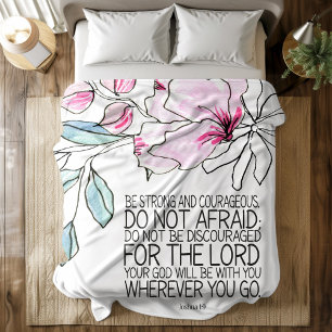 Couverture Polaire Bible verse floral Fleece Blanche