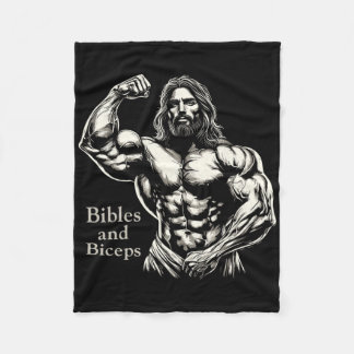 Couverture Polaire Bibles Et Biceps - Drôle Bodybuilding Jesus Gym W