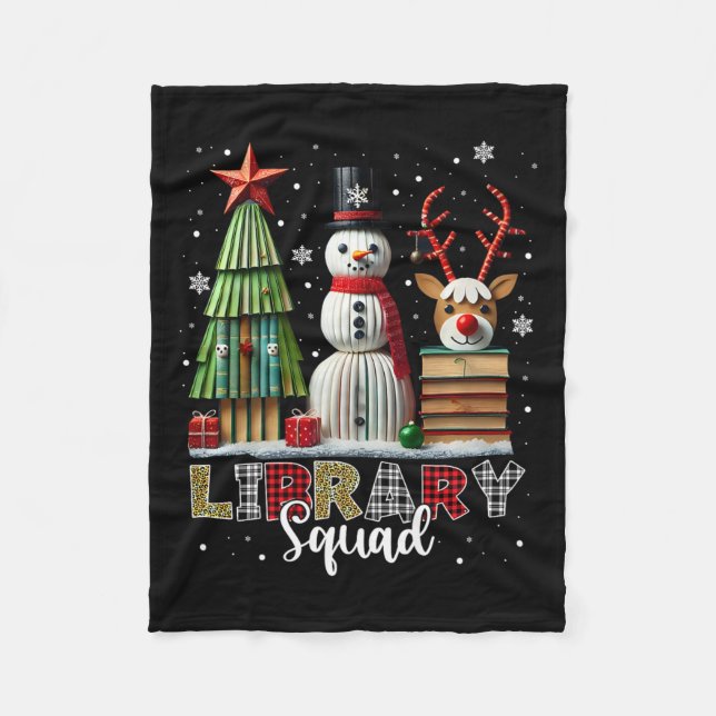 Couverture Polaire Bibliothèque de Noël Livres Noël Arbre de Noël Sno (Devant)