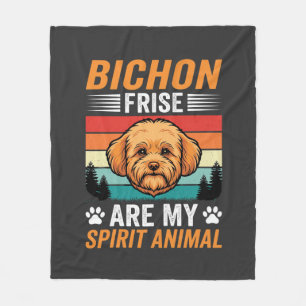 Couverture Polaire Bichon Frise Animal Spirituel Chien Rétro