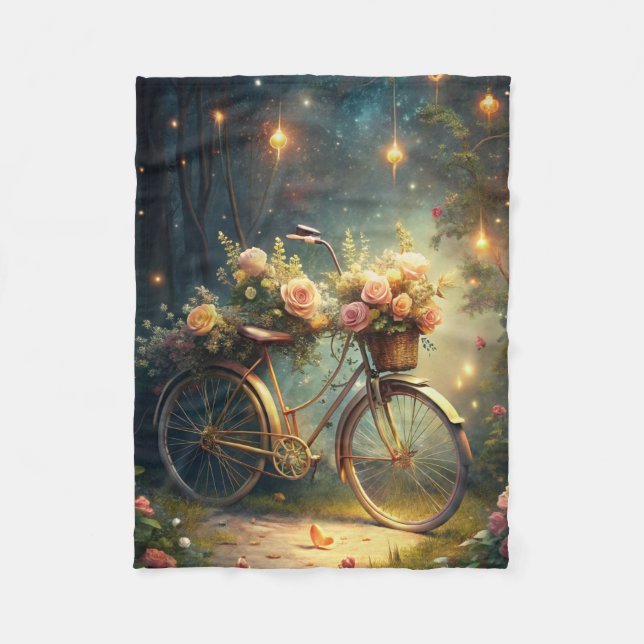 Couverture Polaire Bicycle and Flowers (Devant)