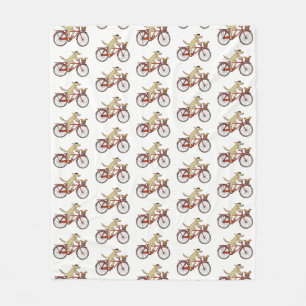 Couverture Polaire Bicyclette d'équitation de chien avec mignon écure