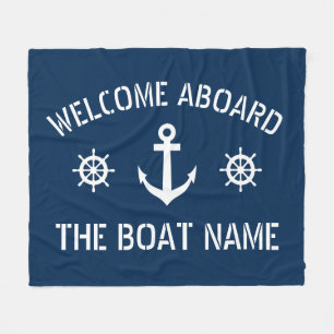 Couverture Polaire Bienvenue à bord du nom de bateau nautique ancre