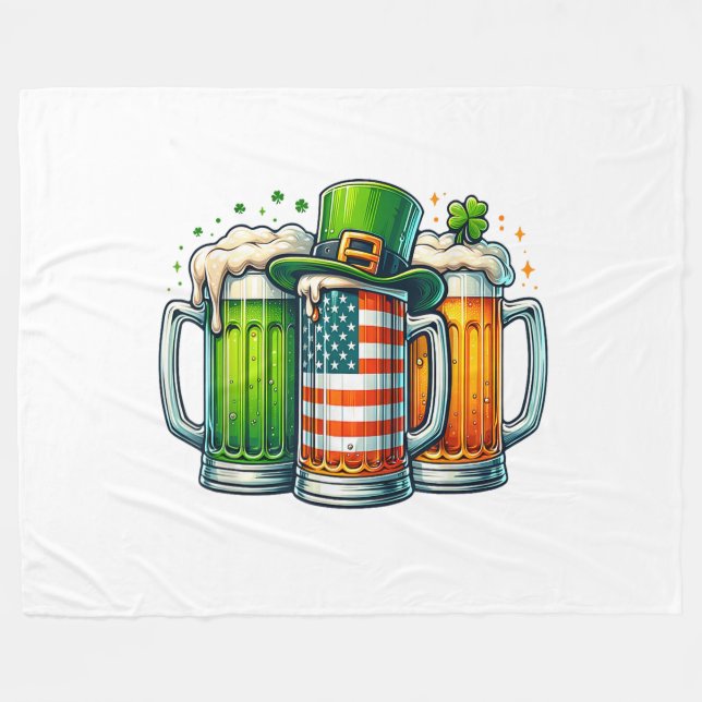 Couverture Polaire Bière Irlandaise Irlande Fête de la Saint-Patrick  (Devant (Horizontal))