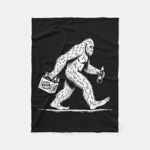 Couverture Polaire Bière Retro Bigfoot Boire - Drôle Sasquatch
