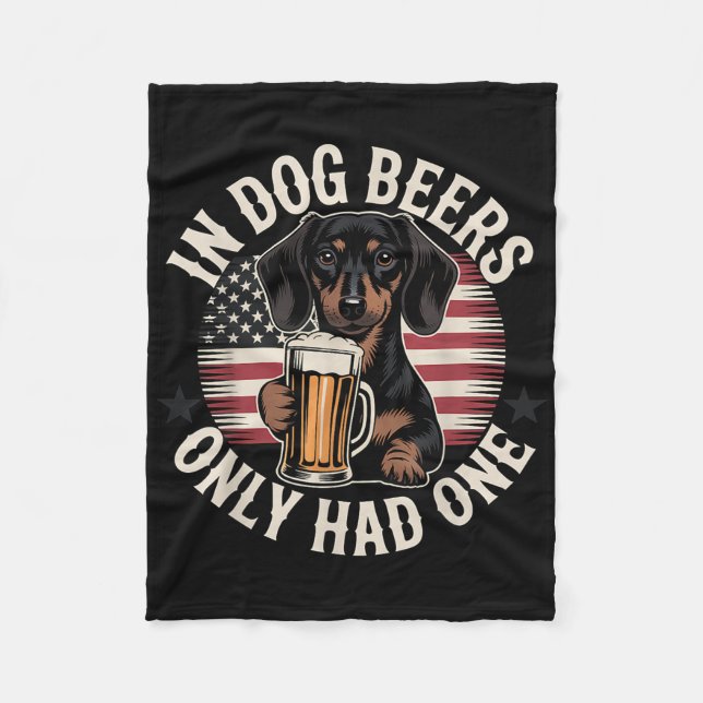 Couverture Polaire Bières de chien dachshund drapeau américain cadeau (Devant)