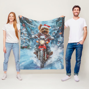 Couverture Polaire Biewer Terrier Chien équitation Moto Noël