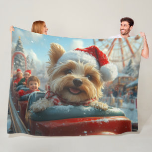 Couverture Polaire Biewer Terrier Chien Montagnes Russes Noël