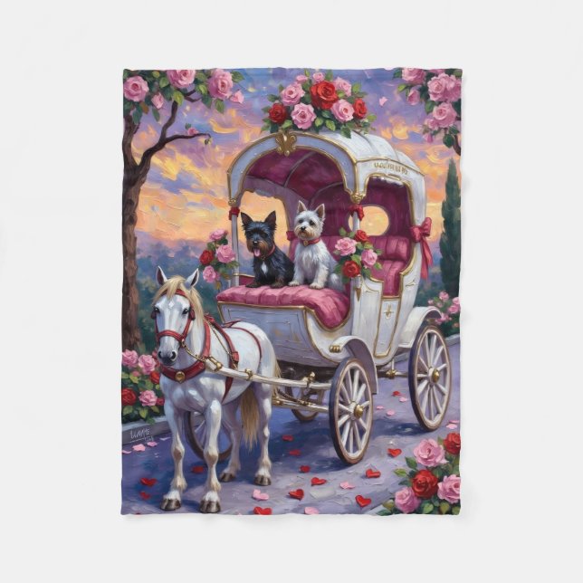 Couverture Polaire Biewer Terrier Chien Saint-Valentin (Devant)
