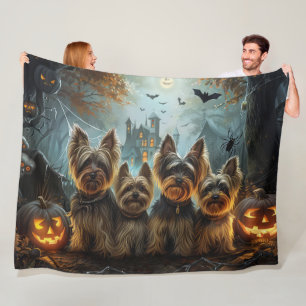 Couverture Polaire Biewer Terrier Halloween Night Doggy Délice
