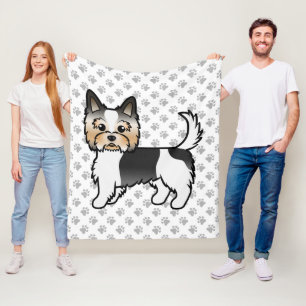 Couverture Polaire Biewer Yorkshire Terrier Cute Cartoon Chien & Paws