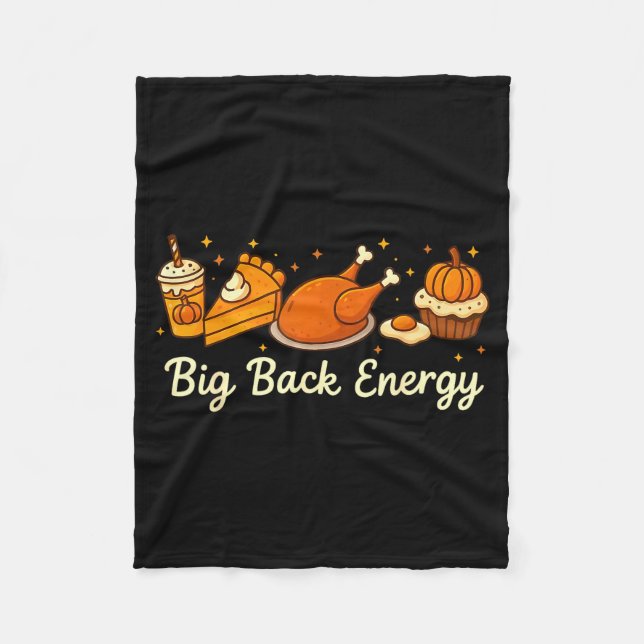 Couverture Polaire Big Back Energy Funny Thanksgiving Dinner Turkey L (Devant)