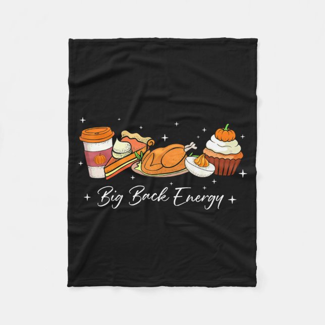 Couverture Polaire Big Back Energy Funny Thanksgiving Dinner Turkey L (Devant)