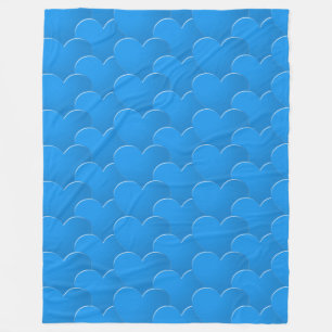 Couverture Polaire Big blue Hearts motif Love Valentine's day