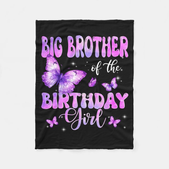 Couverture Polaire Big Brother Of The Birthday Girl Butterfly Family  (Devant)