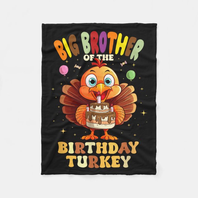 Couverture Polaire Big Brother Of The Birthday Turkey Family 1st Birt (Devant)