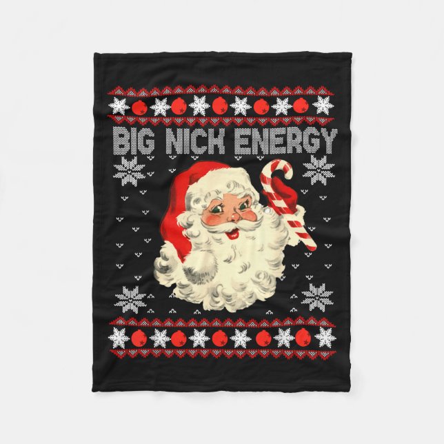 Couverture Polaire Big Nick Energy Funny Santa Ugly Christmas Sweater (Devant)