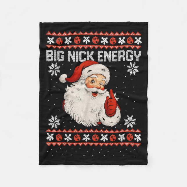 Couverture Polaire Big Nick Energy Santa Xmas Ugly Christmas Sweater  (Devant)