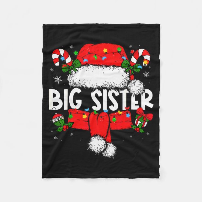 Couverture Polaire Big Sister Christmas Pajama Santa Claus Family Mat (Devant)