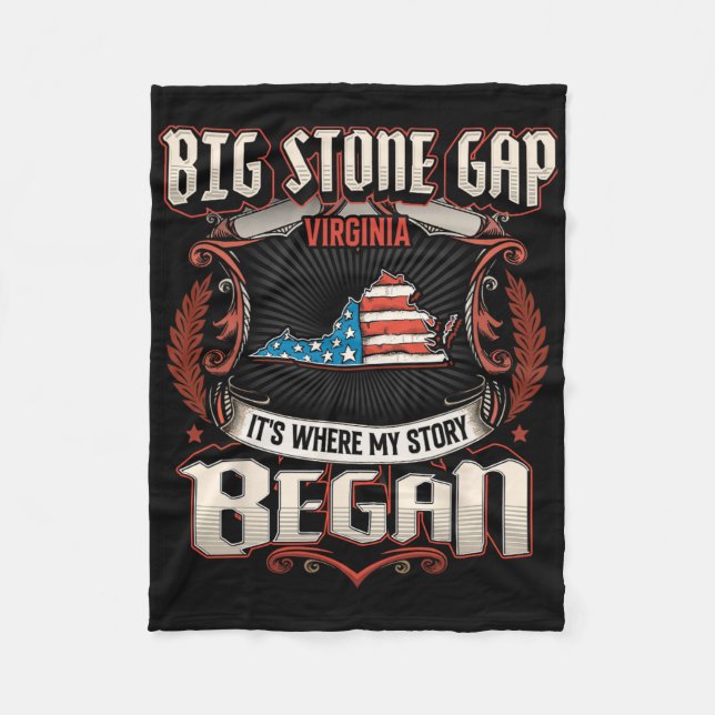 Couverture Polaire Big Stone Gap Virginia Usa Drapeau 4 juillet (Devant)