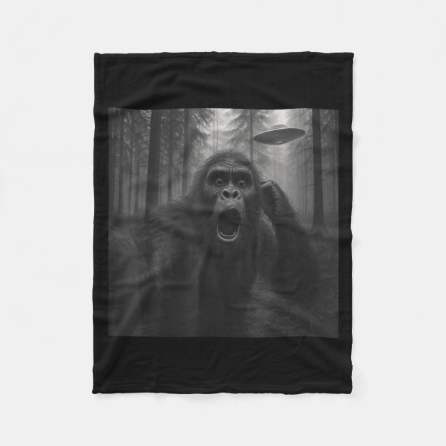 Couverture Polaire Bigfoot Alien Ufo Selfie Drôle Sasquatch Meme Homm (Devant)