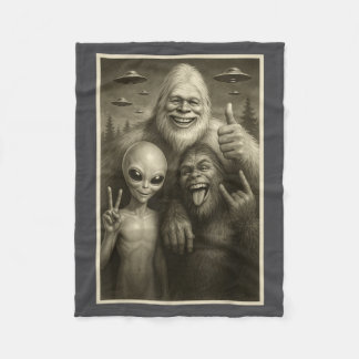 Couverture Polaire Bigfoot Drôle, Alien, & Yéti Sasquatch Rock On