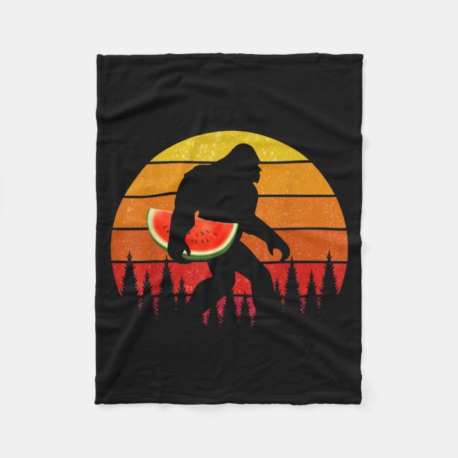 Couverture Polaire Bigfoot Drôle Avec Tranche De Pastèque Melon Été (Devant)