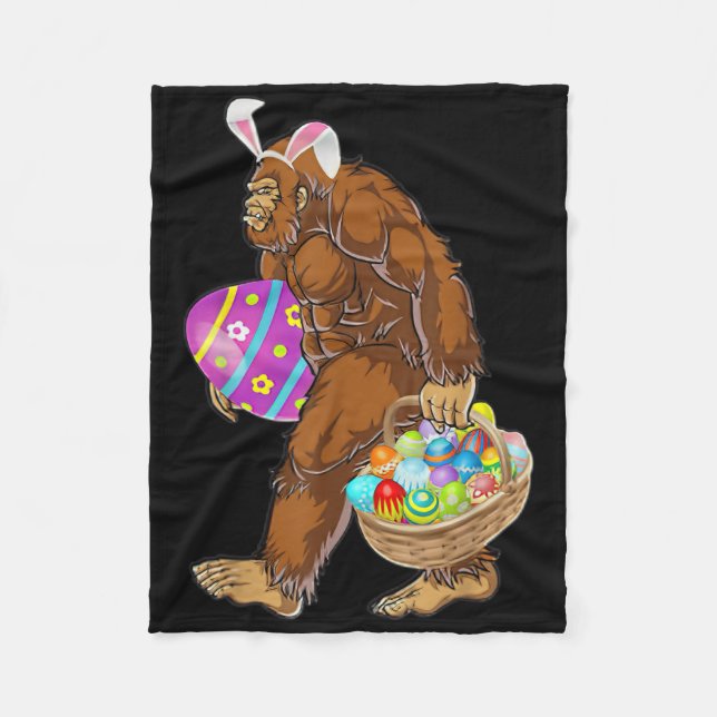 Couverture Polaire Bigfoot drôle chassant les œufs de Pâques  (Devant)