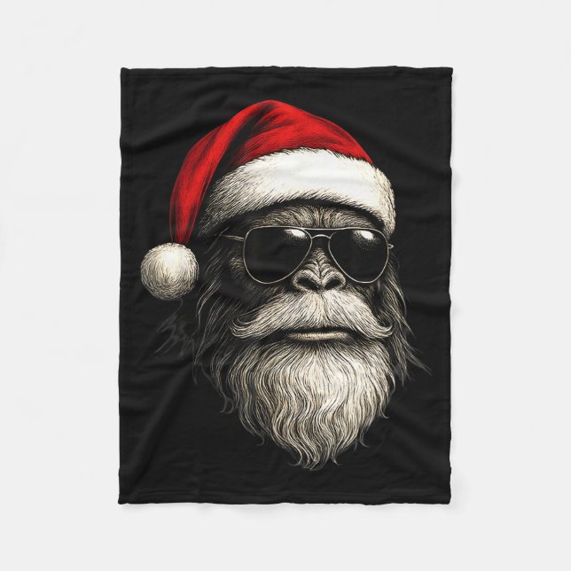 Couverture Polaire Bigfoot Face Sungles Santa Christmas Funny Xmas Sa (Devant)