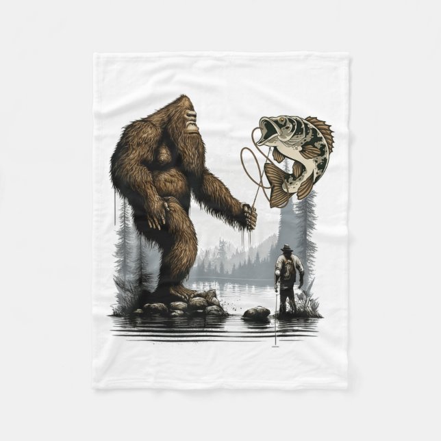 Couverture Polaire Bigfoot Fishing Funny Sasquatch Fi-shirt  (Devant)