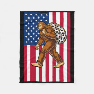 Couverture Polaire Bigfoot Football Drapeau Usa Drôle Patriotique Sas