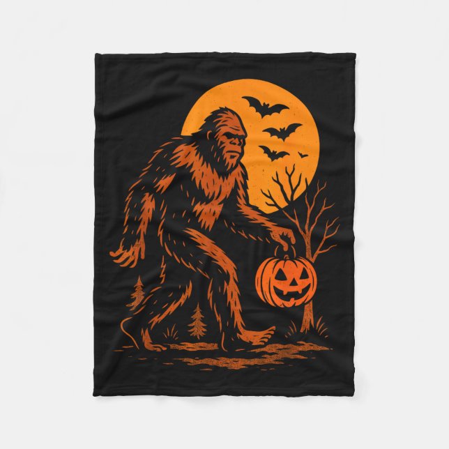 Couverture Polaire Bigfoot Halloween Sasquatch Citrouille  (Devant)