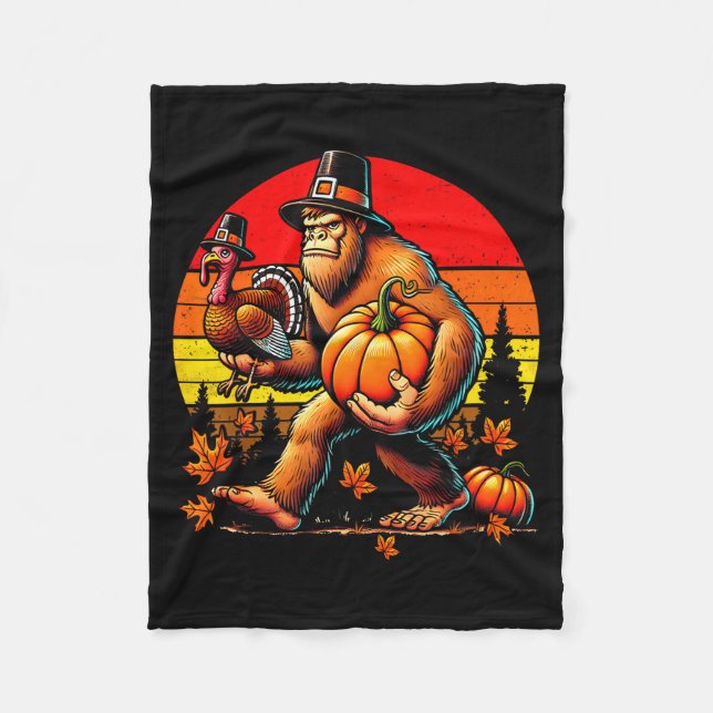 Couverture Polaire Bigfoot Lgrim Turkey Pumpkin Thanksgiving Day Boys (Devant)