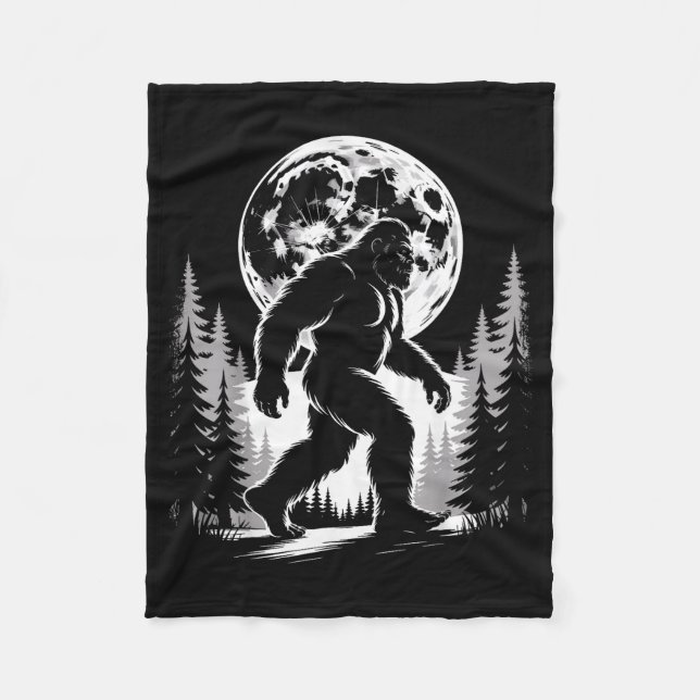 Couverture Polaire Bigfoot Moonlight Sasquatch Forest Cryptid Outdoor (Devant)