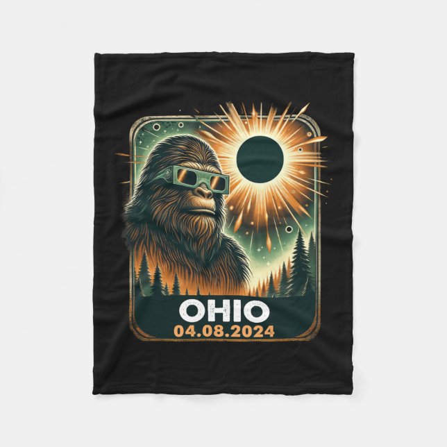 Couverture Polaire Bigfoot Ohio Total Solaire Eclipse 2024 Avec Eclip (Devant)