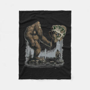 Couverture Polaire Bigfoot Pêche Funny Sasquatch Poisson