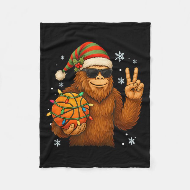 Couverture Polaire Bigfoot Santa Basketball Christmas  (Devant)