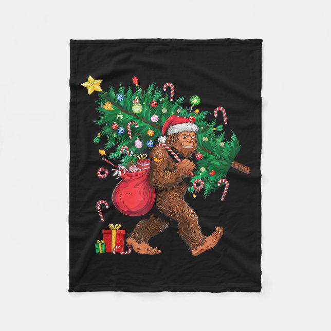Couverture Polaire Bigfoot Santa Most Wonderful Christmas Tree Lights (Devant)