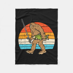Couverture Polaire Bigfoot Sasquatch Pêche Retro Pêcheur Hommes Femme