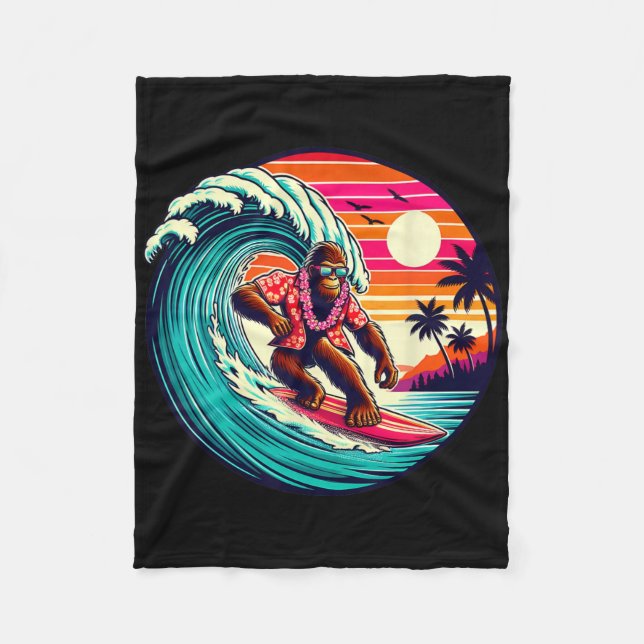 Couverture Polaire Bigfoot Surfboard Beach Summer Surfing Sasquatch H (Devant)