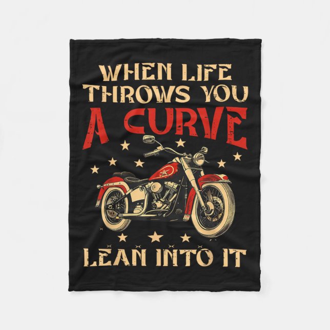 Couverture Polaire Biker Quand La Vie Vous Jette Une Courbe Moto Homm (Devant)