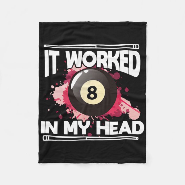 Couverture Polaire Billard 8 Ball Pool Player Il A Fonctionné 8 Dans  (Devant)
