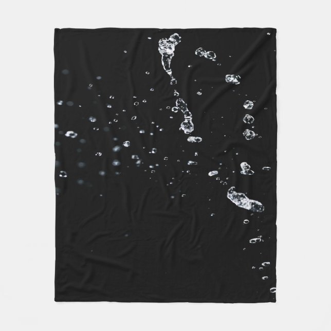 Couverture Polaire Bille de marbre à goutte d'eau noire (Devant)
