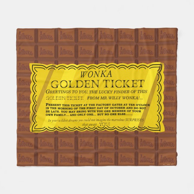 Couverture Polaire Billet d'or Willy Wonka (Devant (Horizontal))