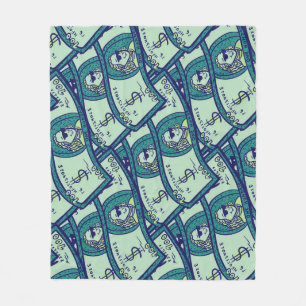 Couverture Polaire Billets de dollar : motif d'argent continu