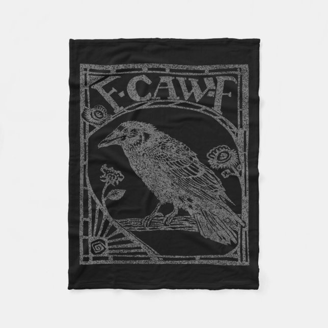 Couverture Polaire Bird Raven Crow F Caw F Slogan Graphic  (Devant)