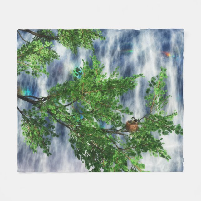 Couverture Polaire Birdsnest Falls Fleece Blanche (Devant (Horizontal))