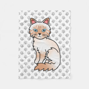Couverture Polaire Birman / Ragdoll Tabby au point rouge - Chat et pa