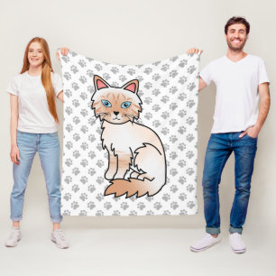 Couverture Polaire Birman / Ragdoll Tabby au point rouge - Chat et pa