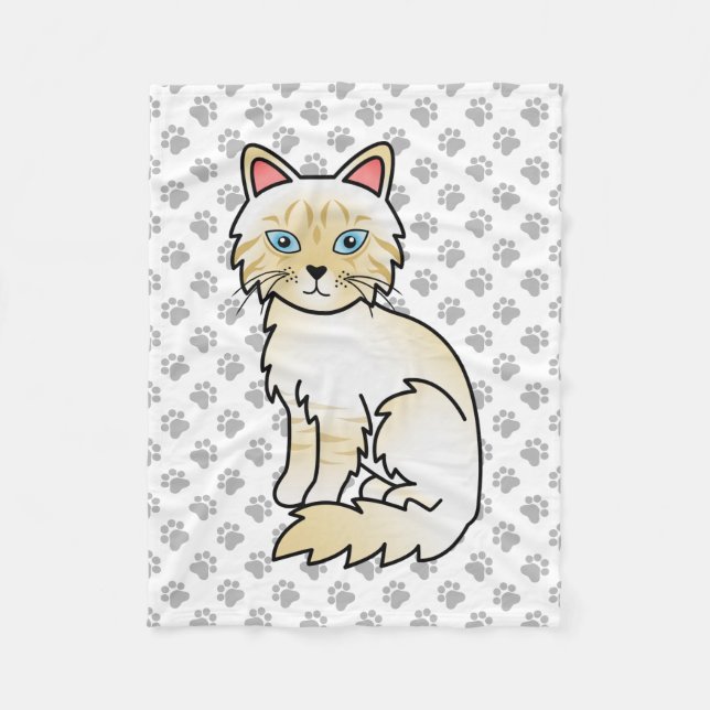 Couverture Polaire Birman / Ragdoll tabby crème Point Chats & Pattes  (Devant)